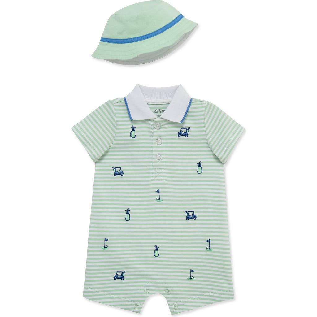 Little Me Little Me Golf Embroidery Romper & Hat Set