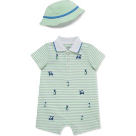 Little Me Little Me Golf Embroidery Romper & Hat Set