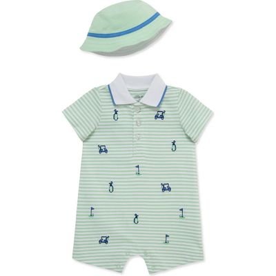 Little Me Little Me Golf Embroidery Romper & Hat Set