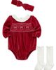 Little Me Little Me Kids' Bows Bubble Romper, Headband & Socks Set - 3
