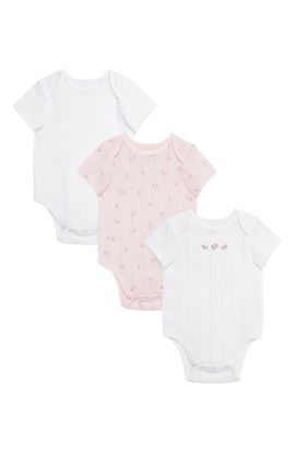Little Me Little Me Kids' Dainty Roses Assorted 3-Pack Cotton Bodysuits (Nordstrom Exclusive)