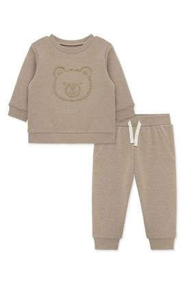 Little Me Little Me Kids' Embroidered Bear Fleece Crewneck Sweatshirt & Joggers Set