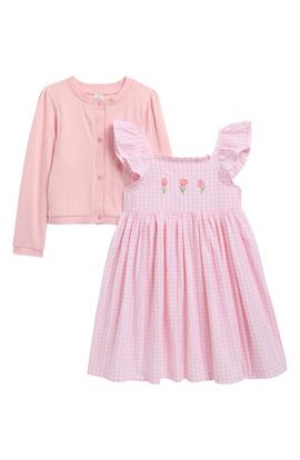 Little Me Little Me Kids' Tulip Sleeve Dress & Cardigan Set