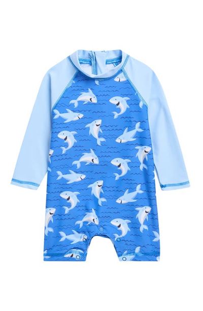 Little Me Little Me Long Sleeve UPF 50+ One-Piece Rashguard Swimsuit