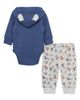 Little Me Little Me Puppy Waffle Hooded Bodysuit & Knit Pants Set - 2