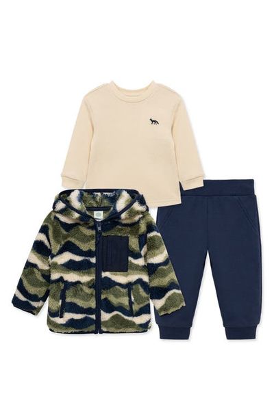 Little Me Little Me Set of 3 Landscape Camo Thermal T-Shirt, Knit Joggers & Hooded Fleece Jacket