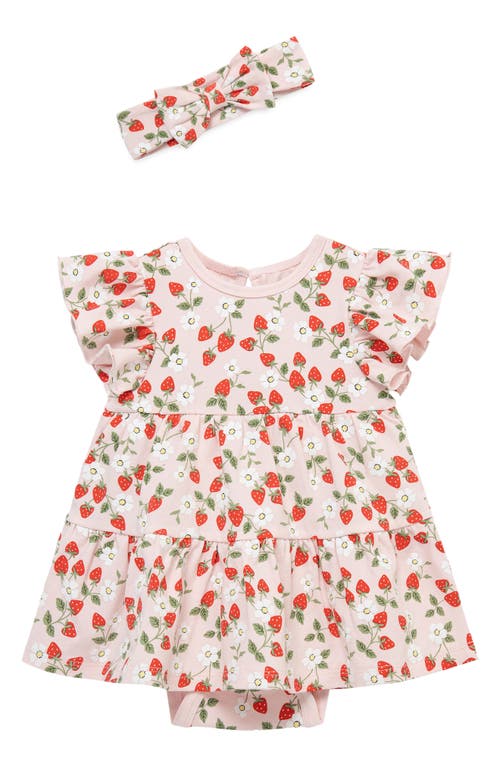 Little Me Little Me Strawberry Skirted Bodysuit & Headband Set