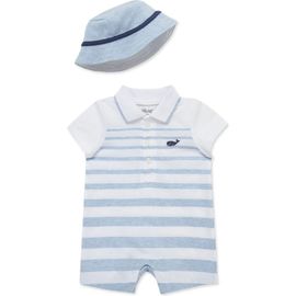 Little Me Little Me Stripe Romper & Hat