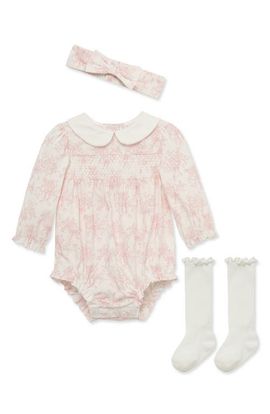 Little Me Little Me Toile Bubble Bodysuit, Headband & Socks Set