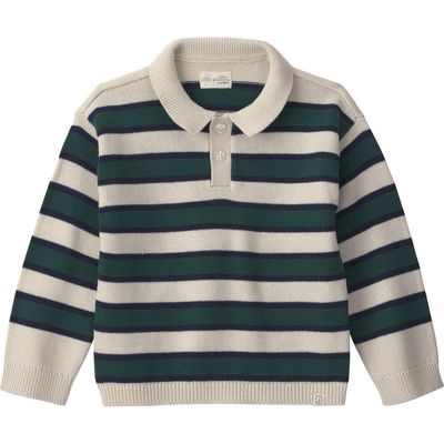 Little Planet Little Planet Kids' Striped Long Sleeve Polo Sweater