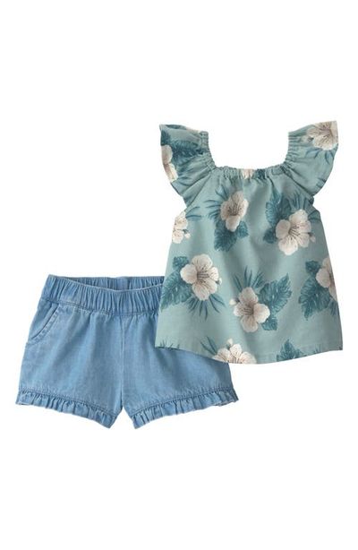 Little Planet Little Planet Print Organic Cotton & Linen Tank & Shorts Set