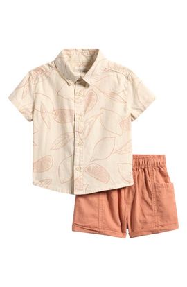 Little Planet Little Planet Short Sleeve Button-Up Shirt & Shorts Set