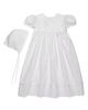 Little Things Mean a Lot Little Things Mean a Lot Lace Collar Christening Gown and Bonnet Set - 1
