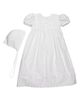 Little Things Mean a Lot Little Things Mean a Lot Lace Collar Christening Gown and Bonnet Set - 2