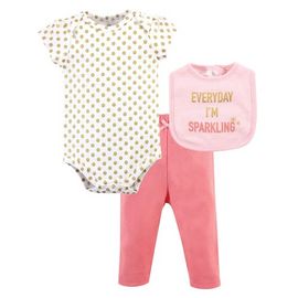 Little Treasure Little Treasure Coordinated Bodysuit, Pant, and Bib Collection