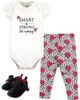 Little Treasure Little Treasure Little One's Cotton Outfit Set Bodysuit, Pants, and Matching Shoes - 1