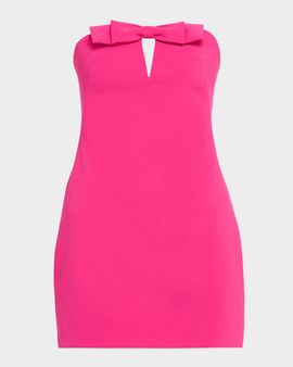 Liv Foster Strapless Cutout Bow-Front Crepe Mini Dress