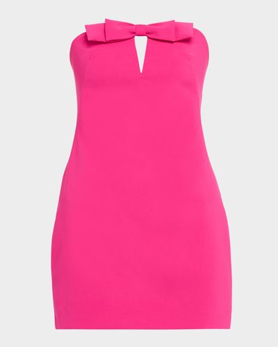 Liv Foster Strapless Cutout Bow-Front Crepe Mini Dress