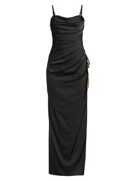 beaded modest dress Luxury Black Cape Evening Gown main image 0