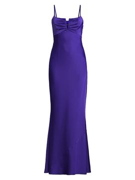 Liv Foster Women's Satin Ruched Bodice Mermaid Gown