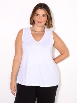 Live Unlimited Live Unlimited Cotton Slub V-Neck Vest