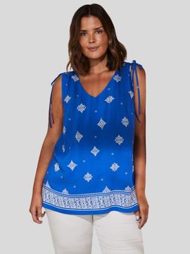 Live Unlimited Live Unlimited Drawstring Printed Top