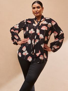 Live Unlimited Live Unlimited Floral Print High Neck Blouse