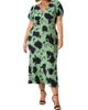 Live Unlimited Live Unlimited Floral Print Puff Sleeve Midi Dress - 1
