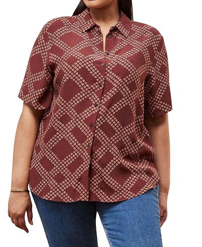 Live Unlimited Live Unlimited Geo Print Short Sleeve Shirt