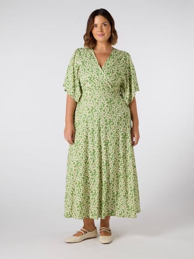 Live Unlimited Live Unlimited Jersey Angel Sleeve Wrap Dress
