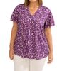 Live Unlimited Live Unlimited Jersey Flutter Sleeve V-Neck T-Shirt - 1
