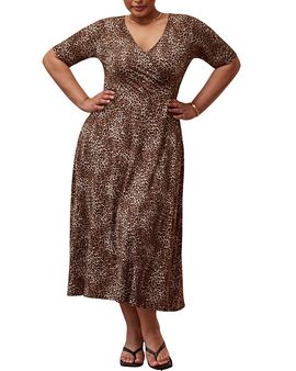 Live Unlimited Live Unlimited Leopard Print Wrap Dress