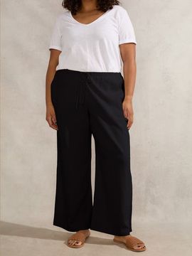 Live Unlimited Live Unlimited Linen Full Length  Drawstring Pants