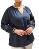 Live Unlimited Live Unlimited Long Sleeve Embroidered Blouse - 1