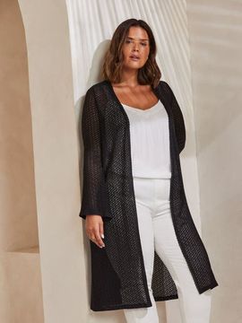 Live Unlimited Live Unlimited Longline Crochet Knit Cardigan