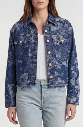 Liverpool Liverpool Jacquard Fray Hem Denim Jacket