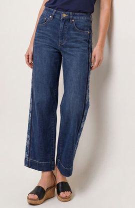 Liverpool Liverpool Stride Floral Side Stripe Ankle Wide Leg Jeans