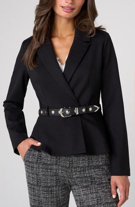 Liverpool Los Angeles Liverpool Los Angeles Belted Peplum Blazer