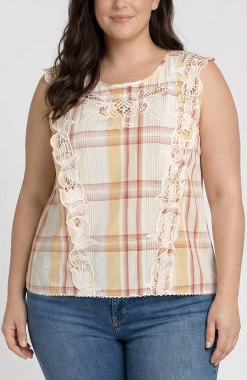 Liverpool Los Angeles Liverpool Los Angeles Embroidered Plaid Top
