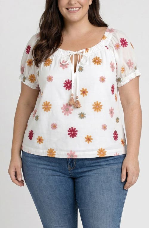 Liverpool Los Angeles Liverpool Los Angeles Embroidered Tie Neck Top