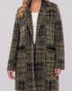 Liverpool Los Angeles Liverpool Los Angeles Faux Leather Trim Plaid Sweater Coat - 1