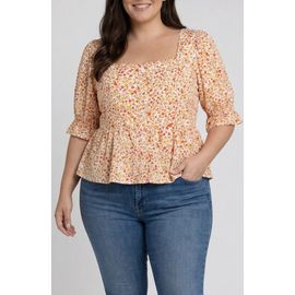 Liverpool Los Angeles Liverpool Los Angeles Floral Print Peplum Top