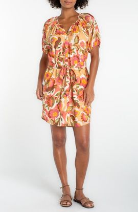 Liverpool Los Angeles Liverpool Los Angeles Floral Shirred Shirtdress