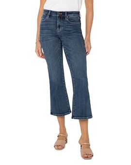 Liverpool Los Angeles Liverpool Los Angeles Hannah Mid Rise Cropped Flare Leg Jeans in Bolsa Chica