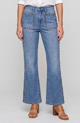 Liverpool Los Angeles Liverpool Los Angeles Hannah Studded Pocket Flare Jeans
