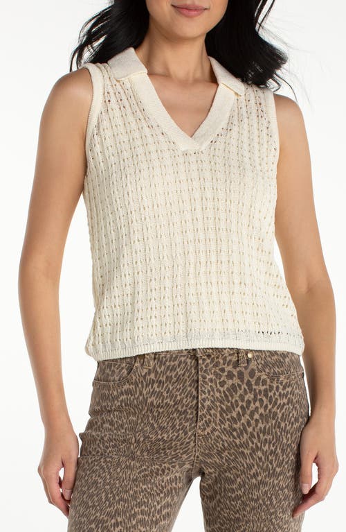 Liverpool Los Angeles Liverpool Los Angeles Johnny Collar Open Stitch Sweater Vest