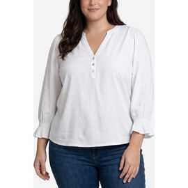 Liverpool Los Angeles Liverpool Los Angeles Mixed Media Three-Quarter Sleeve Top