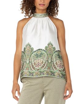 Liverpool Los Angeles Liverpool Los Angeles Mock Neck Halter Top