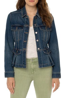Liverpool Los Angeles Liverpool Los Angeles Peplum Denim Jacket