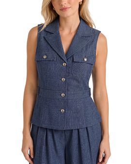 Liverpool Los Angeles Liverpool Los Angeles Peplum Hem Notched Lapel Vest